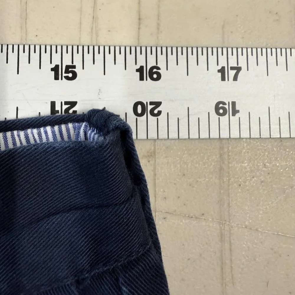 J.Crew Nautical Anchor Embroidered Chino Shorts Mens 31 Preppy Navy Blue Coastal